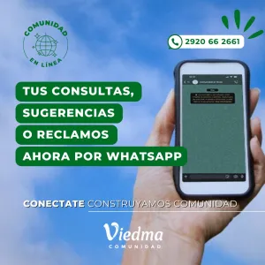 Tus consultas, reclamos o sugerencias, ahora por WhatsApp